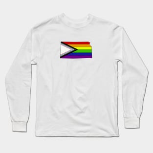 Progress pride flag - Kansas Long Sleeve T-Shirt